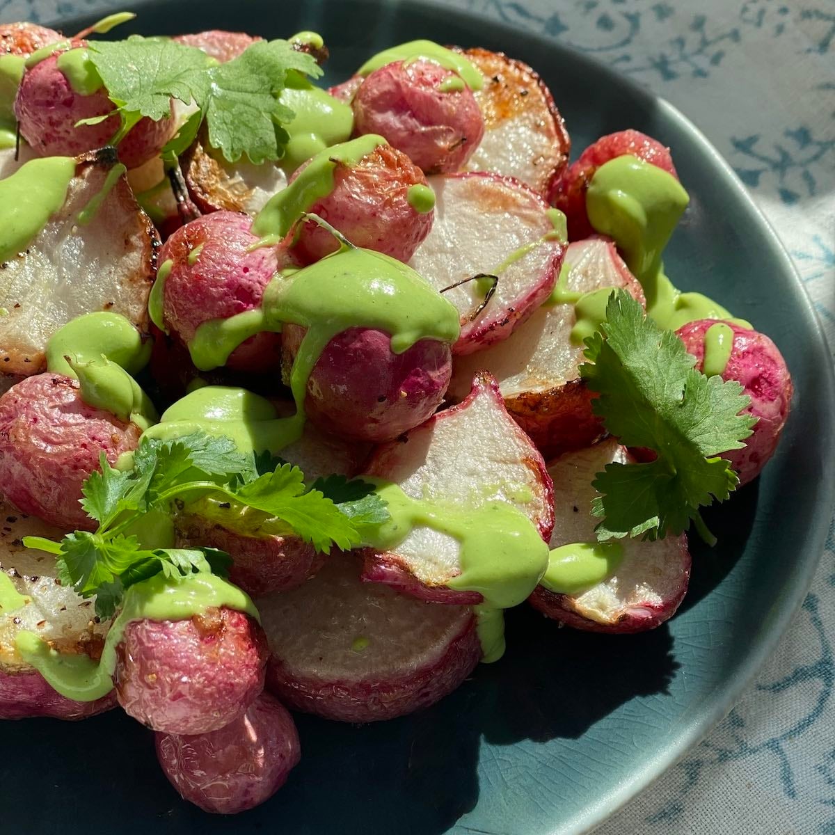 Simple Roasted Radish Salad (Radish Green Tips)