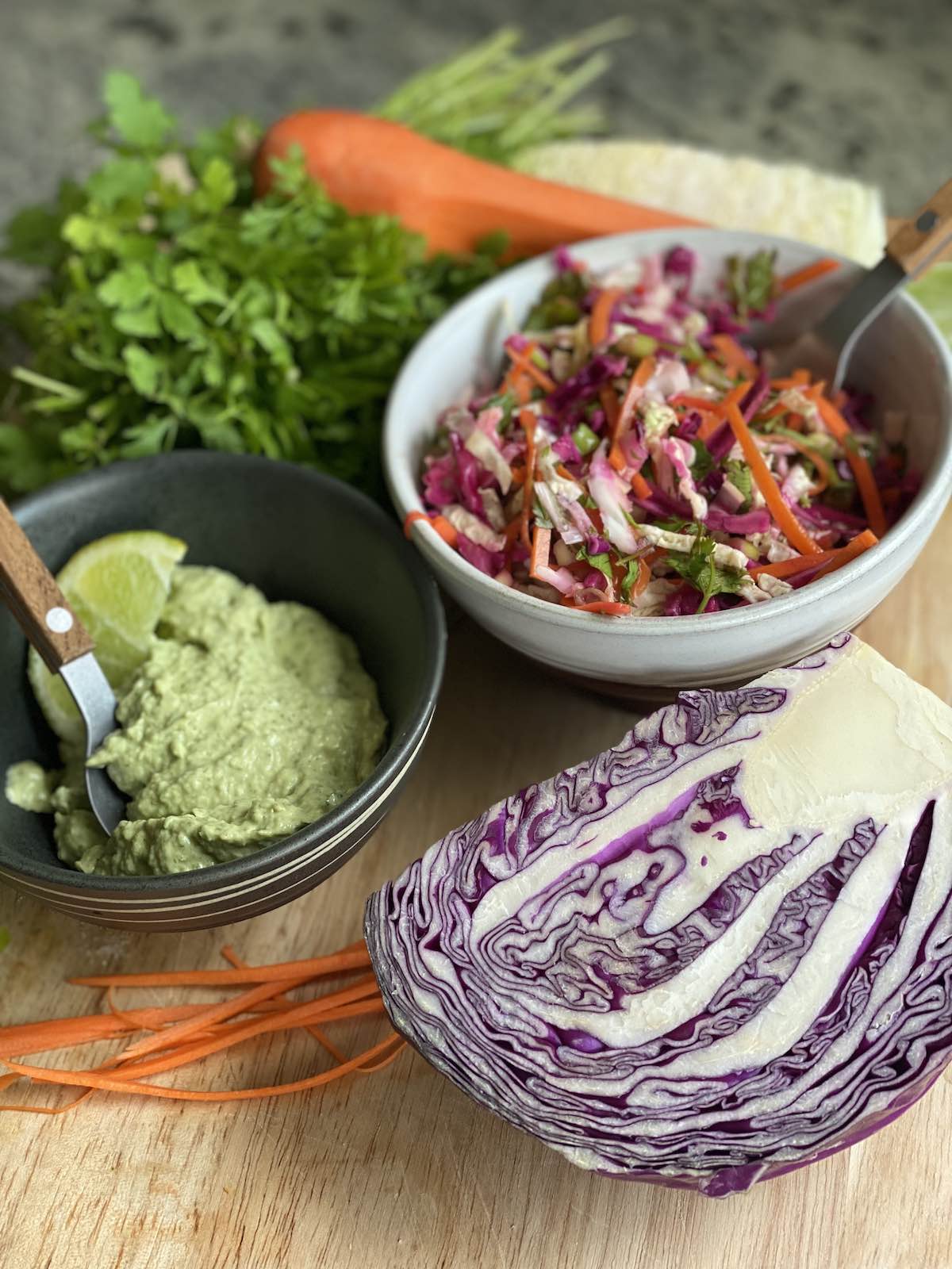 tostada fixings ready to go.