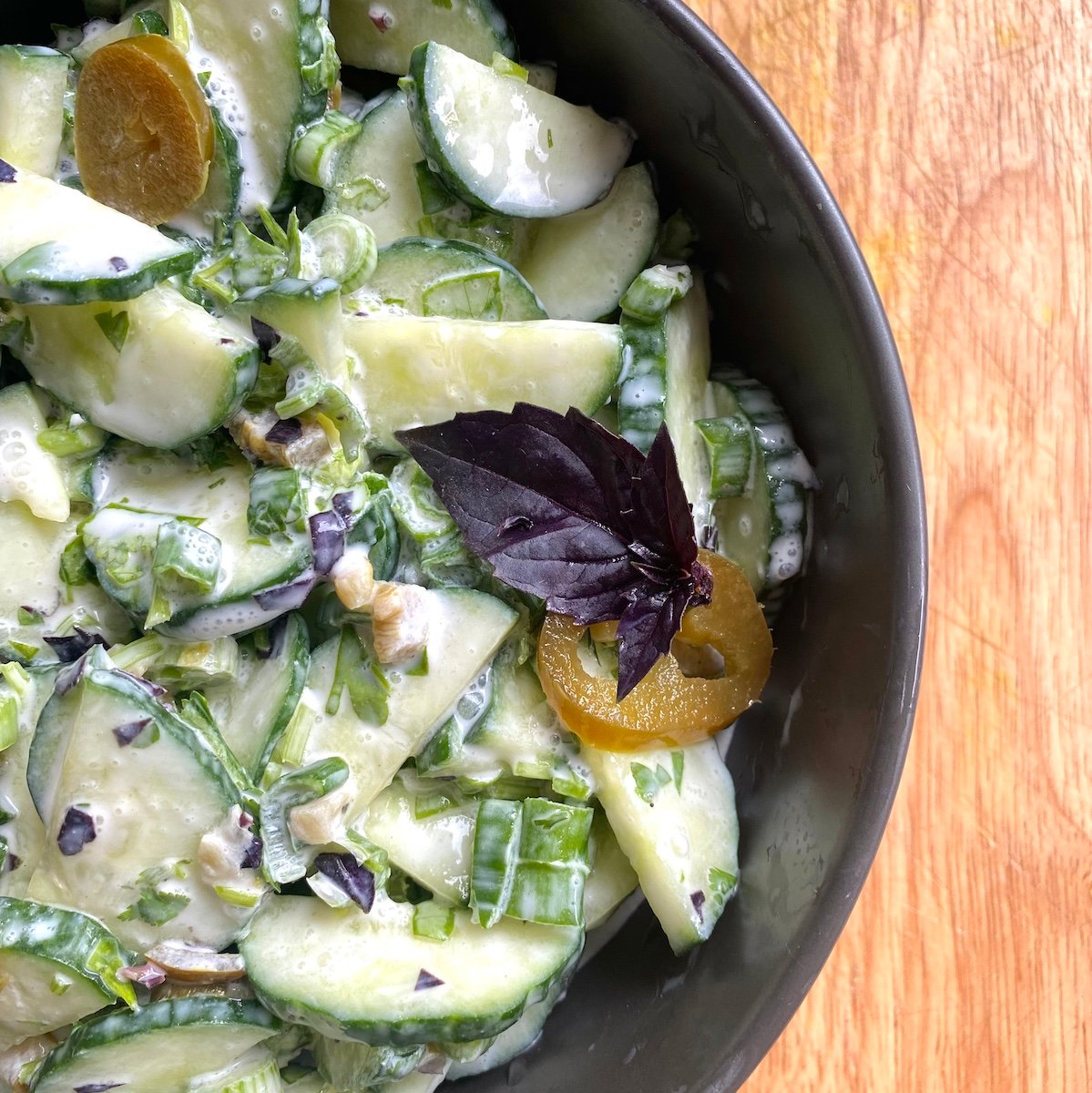 Cucumber Yogurt Salad with Thai Flavors and Jalapeño