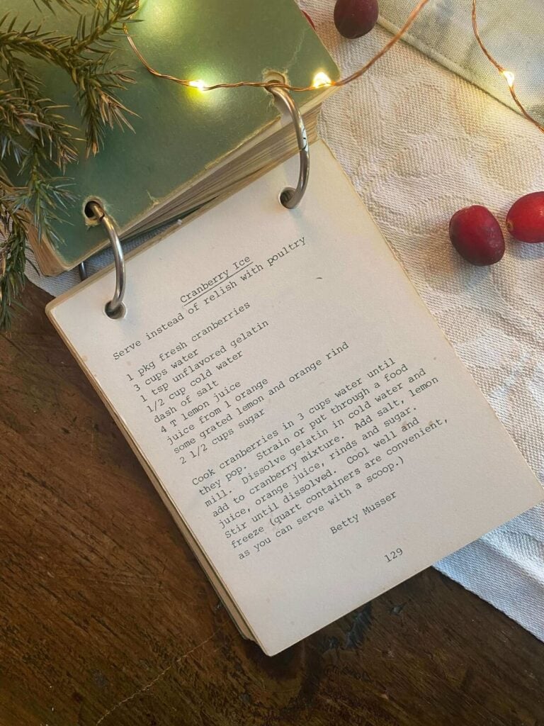 recipe page from a two ring binder cookbook